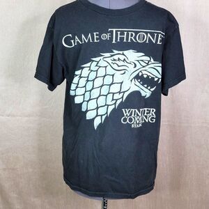 HBO GAME OF THRONES  Men's Black and Silver Shirt‎ Medium